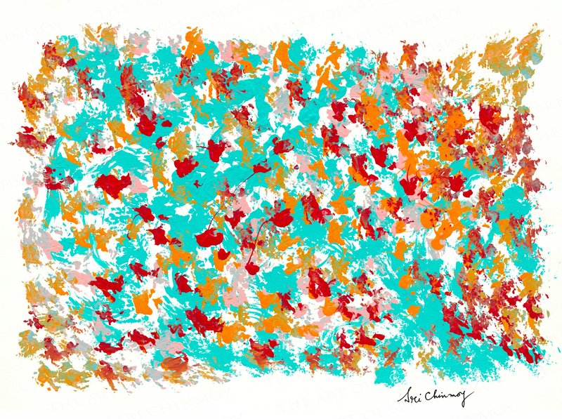 Jharna Kala acrylic blue red orange